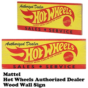 ウッデン サインボード Hot Wheels Flames Authorized Dealer 【ホットウィール 看板】