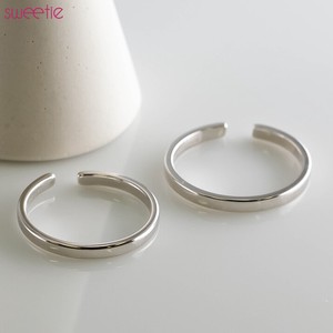 リング《シルバー925 シンプルデザインオープンリング指輪 1色2サイズ》