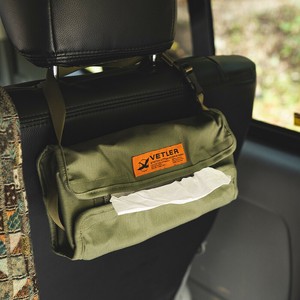 VETLER モールスキン生地 ティッシュケース  2way 壁掛け キャンプ ティッシュカバー 車内