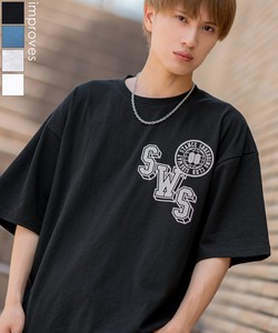 【SIDEWAYSTANCE】クラックカレッジロゴ半袖Tシャツ