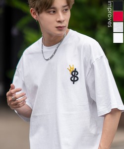 【SIDEWAYSTANCE】厚盛刺繍クラウンSロゴ半袖Tシャツ