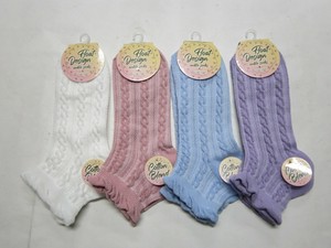 婦人綿混フロート柄ショートソックス