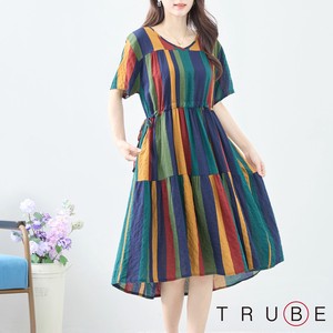 Casual Dress Colorful Stripe L One-piece Dress 【2024NEW】