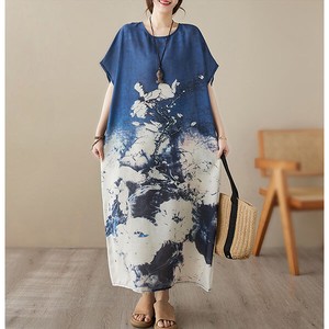 Casual Dress Flower Print One-piece Dress Japanese Pattern NEW
