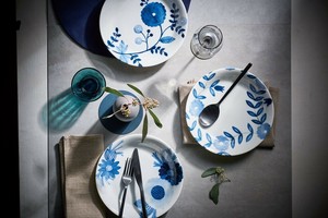 Main Plate Flower Pasta Plate Plate Made in Japan