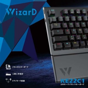 WizarD RGBライト搭載108キー ゲーミングキーボード ワイヤレス KE22C1