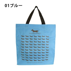 優美社　3L13-01　WHOLLY (ウォーリー) プリント角型手提げ大  ブルー