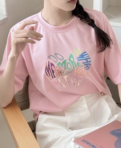 【2024春夏新作】カラフルハートレタリングデザインTシャツ