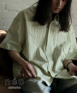 《 aimoha neo 》クリスプコットンブリーズシャツ メンズ 半袖 羽織り トップ ユニセックス コットン