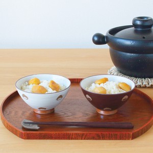 【藍花】くり 白化粧 茶 飯碗 茶碗 日本製