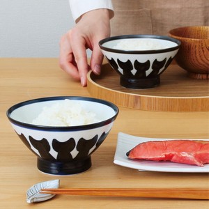 【藍花】ぐるりねこ 呉須 さび 飯碗 湯呑 茶碗 日本製