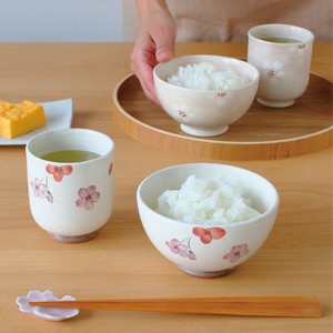 【藍花】白桜 紅桜 飯碗 茶碗 湯呑