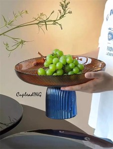 【定番商品】INSスタイル 水果皿 果物皿 高足ガラスの果物皿