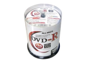 【特LMTq20240619】ALL-WAYS DVD-R データ用 100枚スピンドル ALDR47-16X100PW