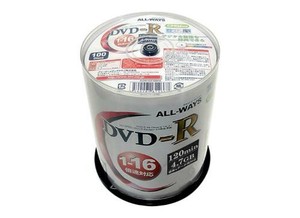 【特LMTq20240619】ALL-WAYS DVD-R 録画用 100枚スピンドル ACPR16X100PW