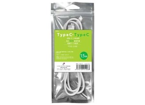 【特LMTq20240619】USBケーブル TypeC to C 充電・データ転送用 60W ホワイト 1.5m L-TC60-15