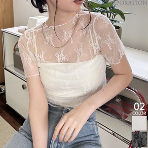 T-shirt T-Shirt Lace Sheer Floral Pattern 【2024NEWPRODUCT♪】