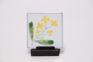 波佐見焼 菜の花 花 陶板 なのはな 日本製 磁器