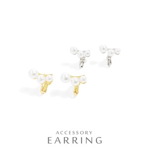 Clip-On Earrings Gold Post Accented
