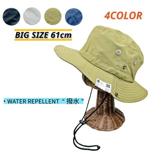 【BIG SIZE】撥水アドベンチャーハット サファリ 帽子 テフロン加工 大きいサイズ 61cm
