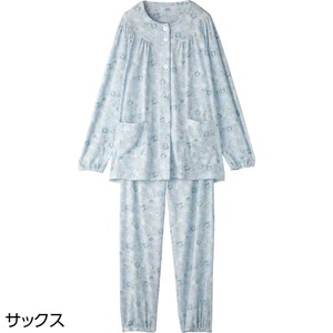 ケアファッション ワンタッチパジャマ(婦人) サックス M 9798011