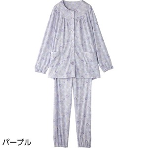 ケアファッション ワンタッチパジャマ(婦人) パープル L 9798022