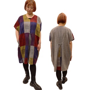 Casual Dress Patchwork Tunic Stamp Ethnic Pattern One-piece Dress