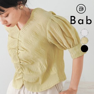 Button Shirt/Blouse Sleeve Blouse Shirring