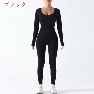 ヨガ服 長袖 弾性 スポーツスーツ   無地  快適 レディース ファッション  BQ4313