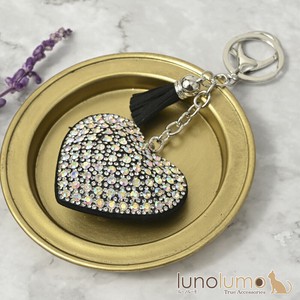 Key Ring Heart Key Chain sliver Sparkle Aurora Borealis Presents Ladies'