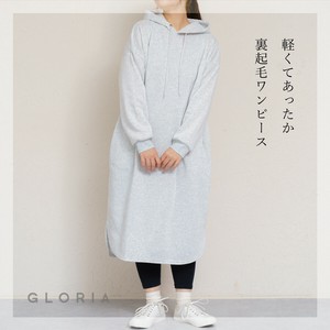 裏起毛フーディワンピース レディース　あったか　フード付きワンピース
