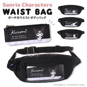 ポリチェックポーチ付ウエストボディバッグ / キャラクター ポリエステル ボディバッグ 2024新作