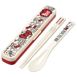 Bento Cutlery Red Hello Kitty Skater Antibacterial food Made in Japan