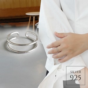 リング《シルバー925 2連デザインのオープンリング指輪 1色2サイズ》