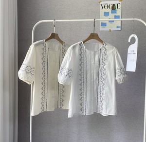 Button Shirt/Blouse Circle Embroidery 2024 Spring/Summer