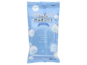 【パウダー入りで汗スッキリ】さらさら汗ふきシート せっけんの香り18枚