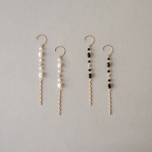Pierced Earrings Gold Post Pearls/Moon Stone