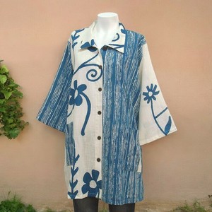Button Shirt/Blouse Indian Cotton Floral Pattern Printed