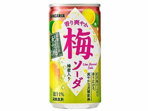 サンガリア 香り爽やか梅ソーダ 缶 190g x30【炭酸水・ソフトドリンク】