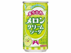 サンガリア まろふわメロンクリームソーダ缶 190g x30【炭酸水・ソフトドリンク】