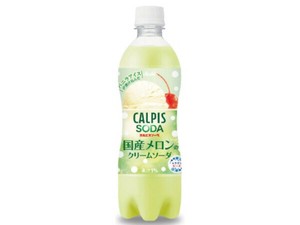 アサヒ飲料 カルピスソーダ 国産メロンクリームソーダ 500mlx24【炭酸飲料】
