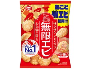 亀田製菓 無限エビ 73gx12【米菓・せんべい】