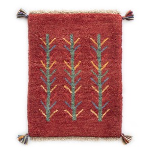 ギャッベ　ペルシャ　イラン　オーガニックウール　絨毯　ラグ　玄関マットS　43.5×57cm　M2285_RE