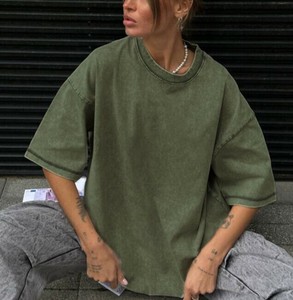 T-shirt Ladies fashion Plain Color Round Neck T-Shirt