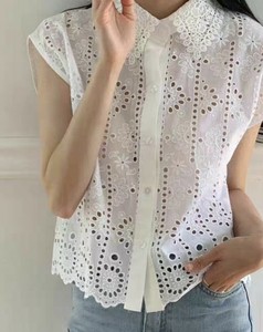 Button Shirt/Blouse Lace Blouse 2024 Spring/Summer