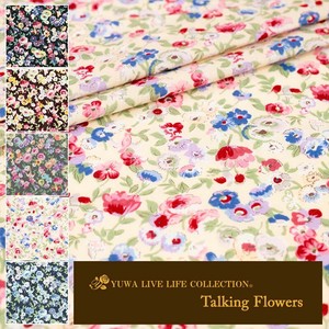 有輪商店 YUWA 60ローン "Talking Flowers" [D:Cream] / 生地 布 / 319801