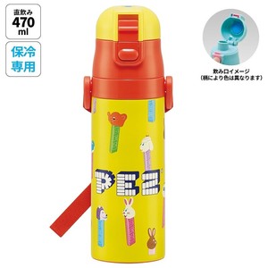 【スケーター】超軽量ロック付ワンプッシュダイレクトステンレスボトル【PEZ (ペッツ)】 　470ml