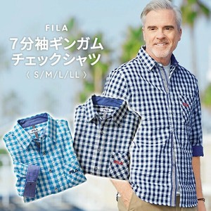 FILA）7分袖ギンガムチェックシャツ