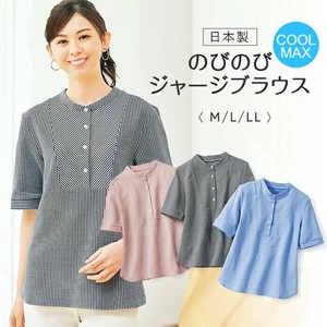 日本製＜COOLMAX＞のびのびジャージブラウス