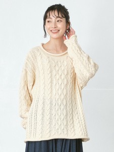 ケーブル編みニットプルオーバー 3色展開 M L